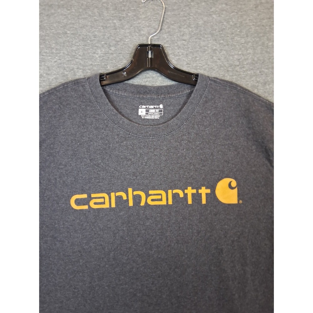 Carhartt Mens Shirt XL Gray Loose Fit Spellout Casual Workwear Street Grunge